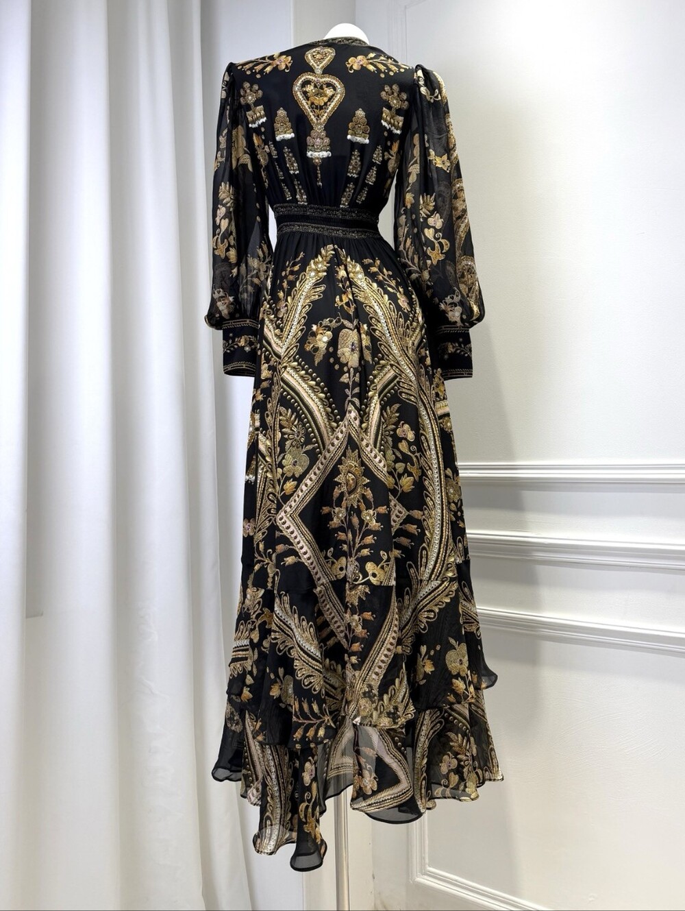 Camilla long button front dress In Taurus rising - Picture 8 of 13